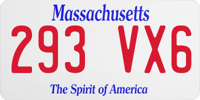 MA license plate 293VX6
