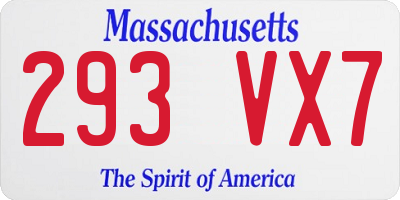 MA license plate 293VX7