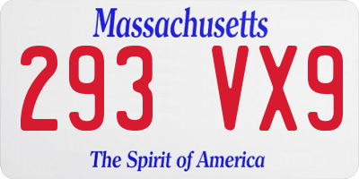 MA license plate 293VX9