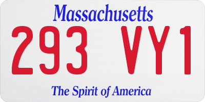 MA license plate 293VY1