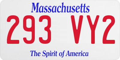MA license plate 293VY2