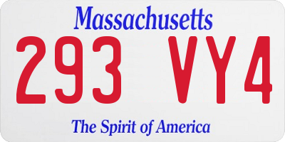 MA license plate 293VY4