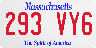 MA license plate 293VY6
