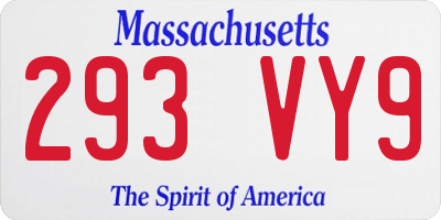 MA license plate 293VY9