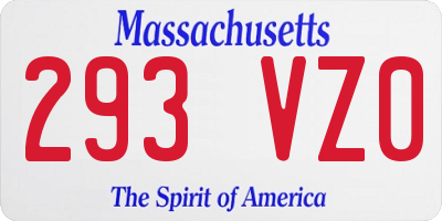 MA license plate 293VZ0