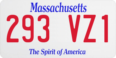 MA license plate 293VZ1