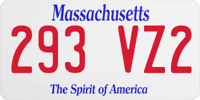 MA license plate 293VZ2