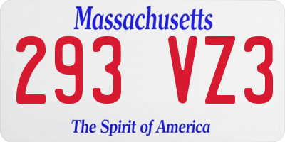MA license plate 293VZ3