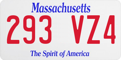 MA license plate 293VZ4
