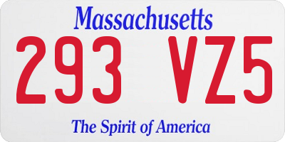 MA license plate 293VZ5
