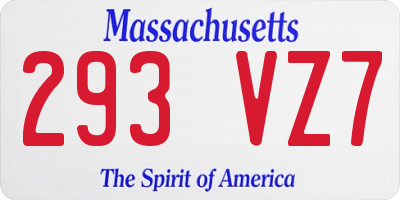 MA license plate 293VZ7