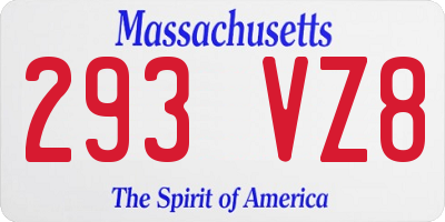 MA license plate 293VZ8