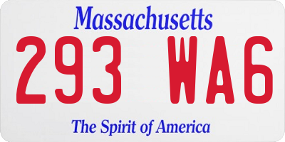 MA license plate 293WA6