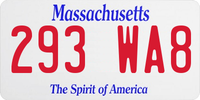 MA license plate 293WA8