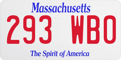 MA license plate 293WB0