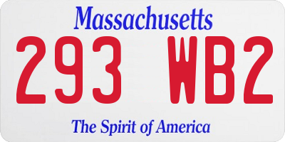 MA license plate 293WB2