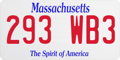 MA license plate 293WB3