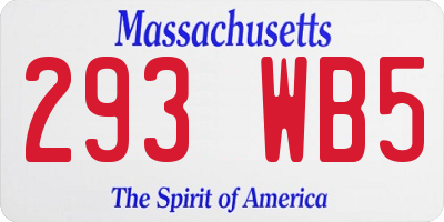 MA license plate 293WB5