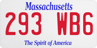 MA license plate 293WB6