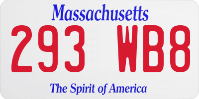 MA license plate 293WB8
