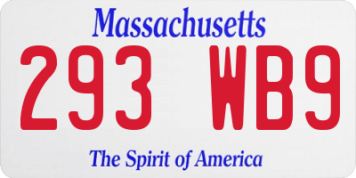 MA license plate 293WB9