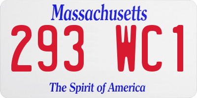 MA license plate 293WC1