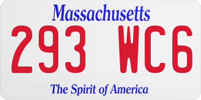 MA license plate 293WC6