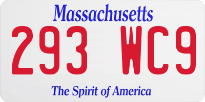 MA license plate 293WC9