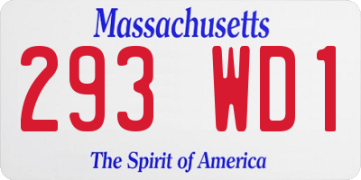 MA license plate 293WD1