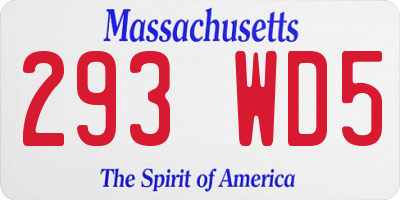 MA license plate 293WD5