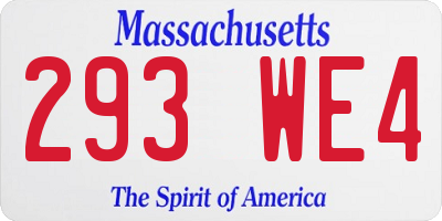 MA license plate 293WE4