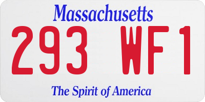 MA license plate 293WF1