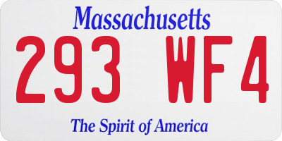 MA license plate 293WF4