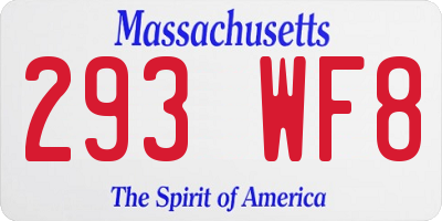 MA license plate 293WF8
