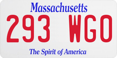 MA license plate 293WG0