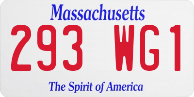 MA license plate 293WG1