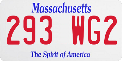 MA license plate 293WG2