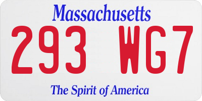 MA license plate 293WG7