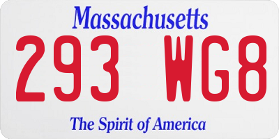 MA license plate 293WG8
