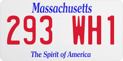 MA license plate 293WH1