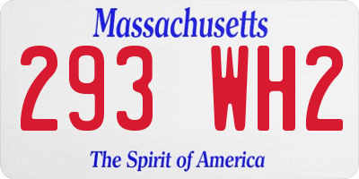 MA license plate 293WH2