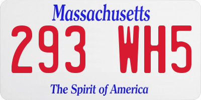 MA license plate 293WH5
