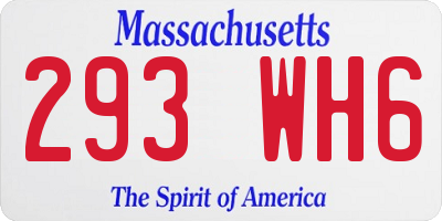 MA license plate 293WH6