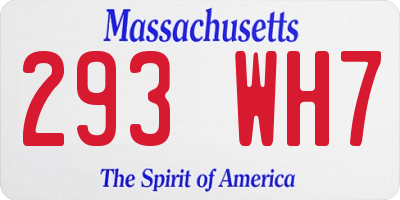 MA license plate 293WH7