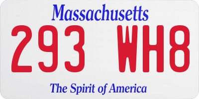 MA license plate 293WH8