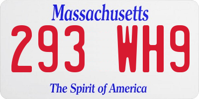 MA license plate 293WH9