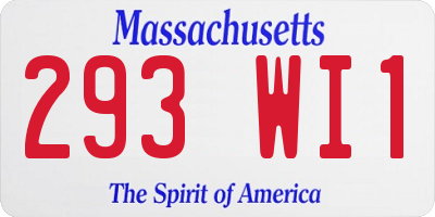 MA license plate 293WI1
