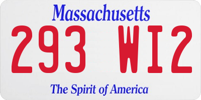 MA license plate 293WI2