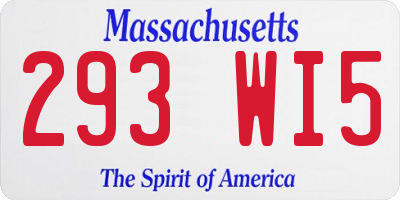 MA license plate 293WI5