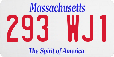 MA license plate 293WJ1
